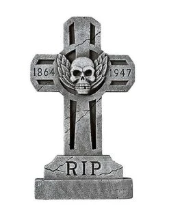3 Ft Spooky Cross Tombstone