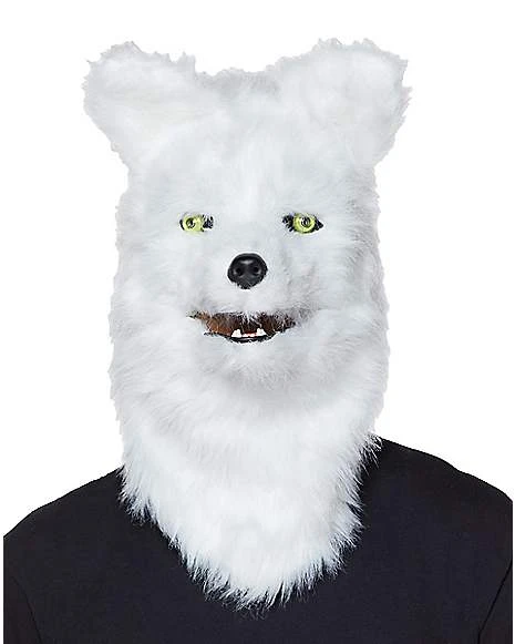 Moving Mouth White Wolf Full Mask 1 Moving Mouth White Wolf Full Mask