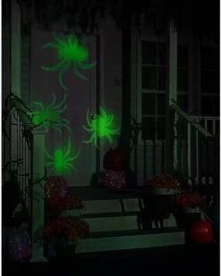 Whirl-A-Motion LED Green Spiders Projection Spot Light -Halloween Costumes 01306455 c