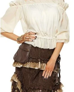 Ivory Off The Shoulder Shirt -Halloween Costumes 01315563 c