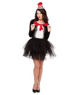 Adult Cat In The Hat Tutu Dress - Dr. Seuss -Halloween Costumes 01333194 d
