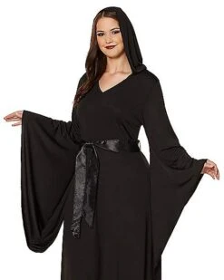 Adult Black Hooded Dress -Halloween Costumes 01346998 d
