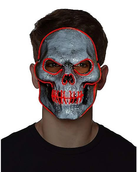 Doom EL Wire Light Up Skeleton Half Mask 2 Doom EL Wire Light Up Skeleton Half Mask - Image 2