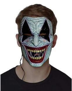 Laughing EL Wire Riot Clown Half Mask -Halloween Costumes 01359504 c
