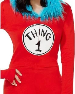 Adult Thing 1 And Thing 2 Romper Costume - Dr. Seuss -Halloween Costumes 01360049 c