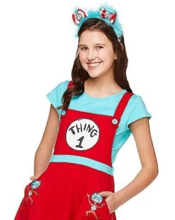 Tween Thing 1 And 2 Jumper Dress Costume - Dr. Seuss 5 Tween Thing 1 And 2 Jumper Dress Costume - Dr. Seuss -Halloween Costumes 01369214 c