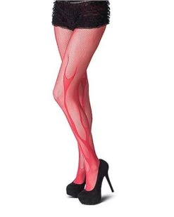 Red Devil Flame Fishnet Stockings