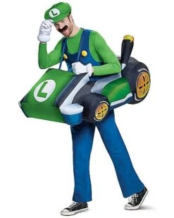 Adult Luigi Kart Inflatable Costume - Mario Kart -Halloween Costumes 01394071 c