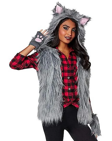 Adult Faux Fur Wolf Vest 1 Adult Faux Fur Wolf Vest