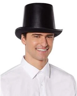 Vampire Faux Leather Top Hat 7 Vampire Faux Leather Top Hat -Halloween Costumes 01404029 d