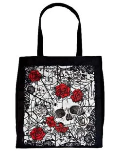 Skull And Roses Tote Bag