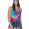 Tie Dye Fringe Tank Top