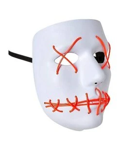 White And Red EL Wire Half Mask -Halloween Costumes 01429208 c