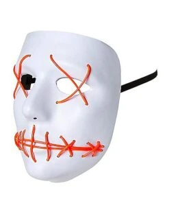 White And Red EL Wire Half Mask -Halloween Costumes 01429208 d