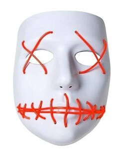 White And Red EL Wire Half Mask -Halloween Costumes 01429208 e