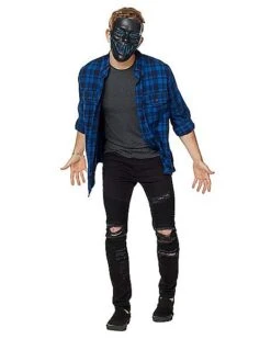 Black And Blue EL Wire Half Mask -Halloween Costumes 01429216 c