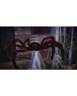21 Inch LED Red And Black Jumping Spider Animatronic -Halloween Costumes 01463447 AVS
