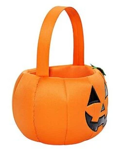 Light-Up Pumpkin Plush Treat Bucket -Halloween Costumes 01466705 c