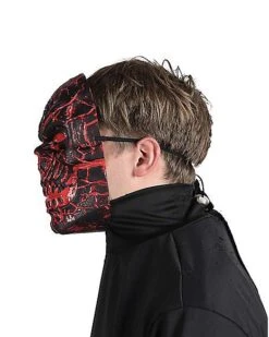 Light-Up LED Horror Scorched Skull Half Mask -Halloween Costumes 01486737 c
