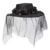 Black Veiled Day Of The Dead Flower Hat