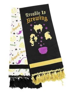Trouble Is Brewing And Amuck Amuck Dishtowels 2 Pack - Hocus Pocus