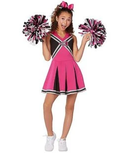 Kids Pink Cheerleader Costume