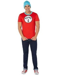 Adult Thing 1 And Thing 2 Costume Kit – Dr. Seuss -Halloween Costumes 01542539 c