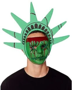 EL Wire LED Lady Liberty Half Mask - The Purge -Halloween Costumes 01546357 c