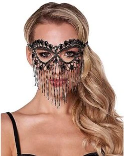 Rhinestone Fringe Eye Mask