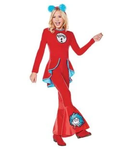 Kids Thing 1 And Thing 2 Bell Bottom Costume - Dr. Seuss