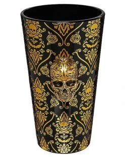 Gothic Noir Skull Glass Set 2 Pack - 16 Oz. -Halloween Costumes 01564442 c