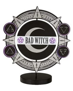 Spinning Bad Witch Good Witch Tabletop Sign -Halloween Costumes 01564756 c