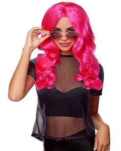 Hollywood Glam Curls Wig Pink