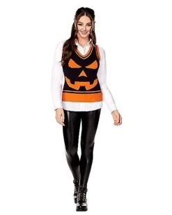 Adult Jack-O'-Lantern Sweater Vest