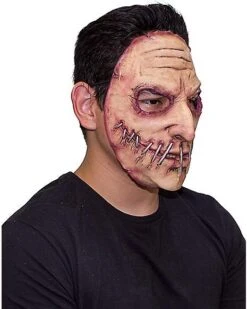 Stitched Smile Half Mask 5 Stitched Smile Half Mask -Halloween Costumes 01577717 c