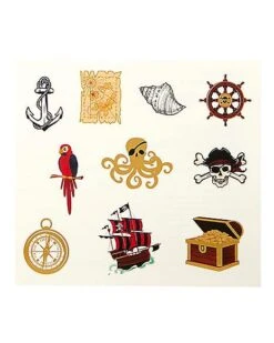 Pirate Temporary Tattoos 6 Pirate Temporary Tattoos -Halloween Costumes 01580620 c