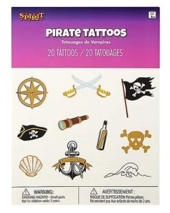 Pirate Temporary Tattoos 7 Pirate Temporary Tattoos -Halloween Costumes 01580620 d