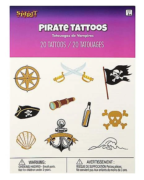 Pirate Temporary Tattoos 4 Pirate Temporary Tattoos - Image 4