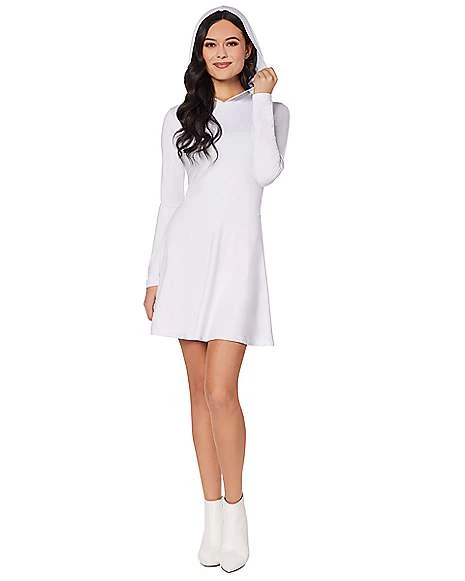Adult White Long Sleeve Dress 1 Adult White Long Sleeve Dress