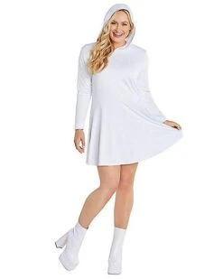 Adult White Long Sleeve Dress 6 Adult White Long Sleeve Dress -Halloween Costumes 01586270 c