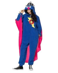 Adult Super Grover Union Suit - Sesame Street -Halloween Costumes 01601558 c