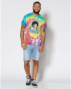 Happy Accidents Tie Dye Bob Ross T Shirt -Halloween Costumes 03211547 c