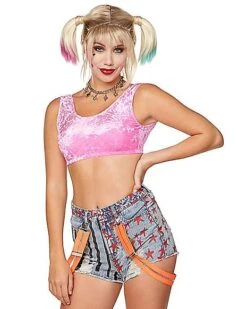 Velour Harley Quinn Crop Top - Birds Of Prey
