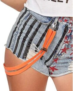 Harley Quinn Denim Shorts And Suspenders - Birds Of Prey -Halloween Costumes 07563174 d