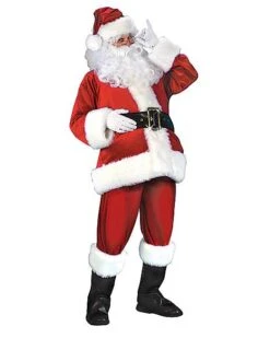 Adult Velour Plus Size Santa Suit Deluxe