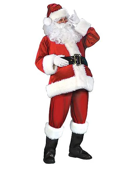 Adult Velour Plus Size Santa Suit Deluxe 1 Adult Velour Plus Size Santa Suit Deluxe