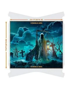 Haunted Reaper Garage Single Door Cover -Halloween Costumes 07649320 c